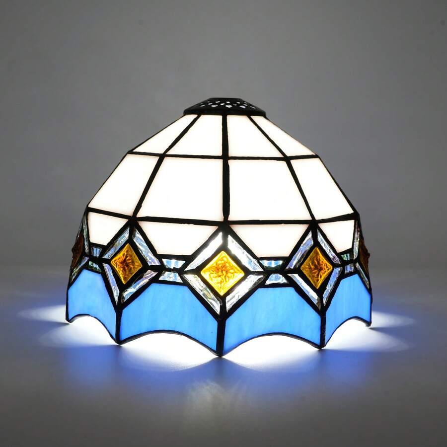 1pc Geometric Cube Style Colorful Glass Lampshade, Top Diameter 1cm, Bottom Diameter 20cm, For Table Lamp, Pendant Light, Wall Lamp, Ceiling Light Replacement - Style 28 - View 1