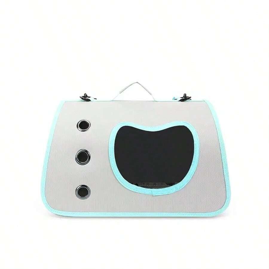 Pet Carrier With Window For Cats And Small Dogs, Breathable, Wide Handles, Ideal For Walks - Cadet Blue - View 1