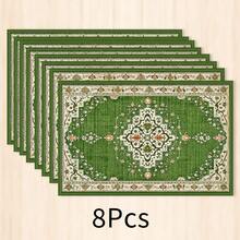 1pc Persian Style Placemat, Breakfast Mat, Coffee Mat, Coaster Set, Bowl & Plate Mat, Home Decor, Kitchen Accessory, Easy To Clean Placemat, Suitable For Home, Kitchen, Dining Room Table Decor, Holiday Gift, Multi-Piece Combination Set, Linen Placemat - Multicolor - View 13