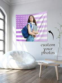 1pc Customizable Personalized Tapestry, Custom Image, Fashion Home Decor, Unisex Gift, Suitable For Mother's Day, Graduation Ceremony And Other Occasions, Multi-Functional, Highly Decorative - Multicolor - View 4