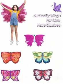 1pc Butterfly Cape, Angel Butterfly Wings, Party Costume, Children's Stage Performance, Suitable For Children And Teens Holiday Costume Prop - Multicolor - View 2