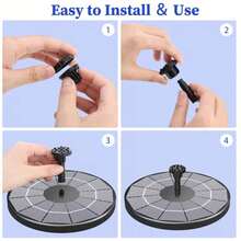 Solar Bird Bath Fountain Pump - Featuring Multiple Spray Modes | Freestanding Floating Fountain | Suitable For Gardens, Ponds, Swimming Pools, Fish Tanks, And Outdoor Environments - No Electricity Required | IP65 Rated - Black - View 3