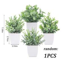 4件組迷你人造綠植盆栽,迷你仿真植物盆、塑膠人造盆、迷你仿生植物盆,適用於房間裝飾、居家裝飾、婚禮裝飾、戶外裝飾、畢業派對用品、婚禮用品、新娘用品、DIY - A - 查看 13