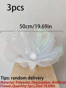 1/3件人造花束，彩虹網格絲綢罌粟花。長度：50cm。適用於婚禮、母親節、生日派對和家居裝飾。鮮豔色彩，設計為懸掛式人造花。 - 混色50cm - 查看 14