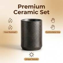 300ml High-Aesthetic Ceramic Coffee Cup, Straight-Body Tea Cup Water Cup Tumbler, Vintage Coffee Cup, Minimalist Premium, Comfortable Grip, Rounded Rim, Creative Hotel Homestay Mouthwash Cup Tableware Coarse Ceramic Tea Water Cup - Multicolor - View 7