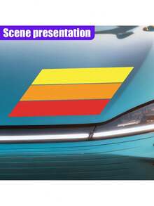 10 Inch Classic Retro Tri-Color Stripe Decal Sticker, Waterproof Self-Adhesive Car Stripe Sticker Grille Fenders Hood Bumper (Easy Removal, No Residue) Exterior Accessories (Red) - 不含點膠 - 查看 5