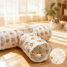 Foldable Pet T-Shaped Tunnel, Crawl-Through Hideout Interactive Toy - A - View 5