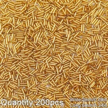 200顆 2x6mm 長管玻璃種子珠，鍍銀管珠，珠寶製作 DIY 手工藝品與藝術配件裝飾珠 - 10g管珠 - 查看 25
