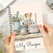 1pc Spiral Bound Recipe Book, Lined Pages, 50 Thick Pages, Suitable For Cooking Enthusiasts, Global Recipes, Convenient Page Turning And Note Taking - I - View 4