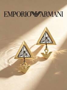 Armani EGS2900710 精緻鋯石耳釘 玫瑰金電鍍 優雅奢華時尚女款飾品 適合日常穿搭約會派對婚禮 - 白色 - 查看 7