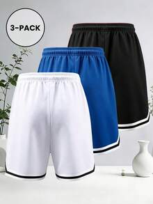 Men's Drawstring Waist Striped Pattern Sports Shorts Outdoor Casual - Multicolor - View 2
