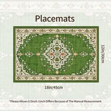 1pc Persian Style Placemat, Breakfast Mat, Coffee Mat, Coaster Set, Bowl & Plate Mat, Home Decor, Kitchen Accessory, Easy To Clean Placemat, Suitable For Home, Kitchen, Dining Room Table Decor, Holiday Gift, Multi-Piece Combination Set, Linen Placemat - Multicolor - View 6