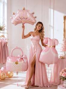 Ensemble de ballons princesse (1 ou 3 pièces) : comprend une couronne, un sac à main et une robe de princesse. Idéal pour les fêtes d'anniversaire, la décoration et les événements sur le thème des princesses, les fêtes d'anniversaire de filles, les fêtes de révélation du sexe, les photos de princesse et bien plus encore. - Multicolore - Voir 7