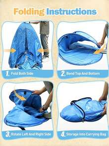 1pc Portable Pop-Up Beach Tent, UPF 50+ UV Protection Lightweight Instant Sun Shelter With Storage Bag And Ground Stakes, Foldable Outdoor Canopy For Women, Family Beach, Camping, Picnic, Park, Hiking, Fishing, Summer Travel Essential Gift - Multicolor - View 8