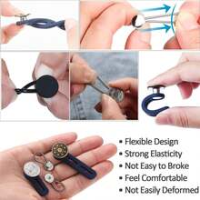 24pcs Waistband Extender Set, Flexible Adjustable Elastic Waist Extender, Invisible Collar Extender, No-Sew Women's & Men's Extender - Multicolor - View 4