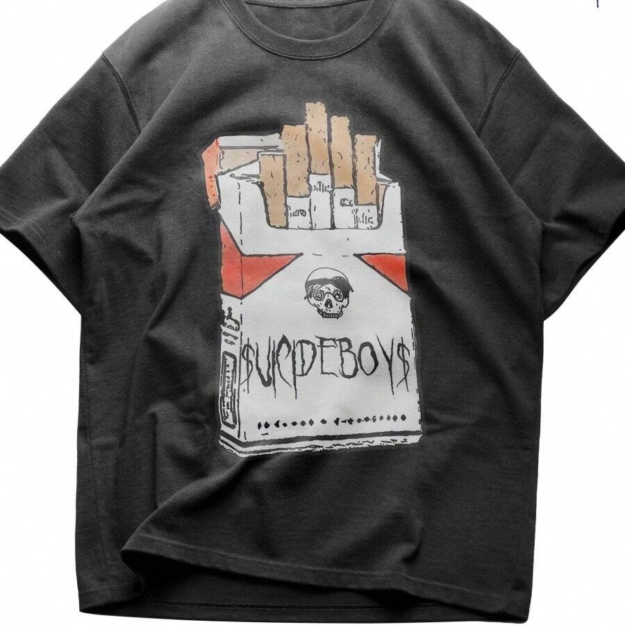 Sui Cideboys G59 Records Discography T-Shirt Streetwear Phonk Music Apparel - 黑色 - 查看 1