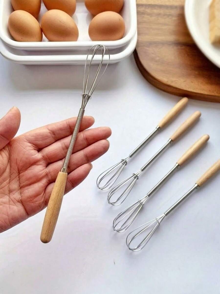 3件套硅胶耐热不刮伤打蛋器套装，不锈钢+硅胶材质，适用于不粘锅搅拌打蛋，黑色