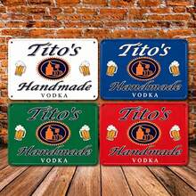 Titos Handmade Vodka Metal Tin Sign Vintage Liquor Beer Advertising Decor Rustic Wall Art Poster For Bar Garage Man Cave Home Pub Retro Unique Alcohol Drink Lover Gift 8x12 Inch Iron Artwork - 彩色 - 查看 2