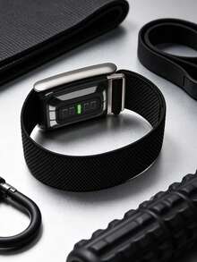 Correa de reloj SuperKnit 5.0/Mg - Compatible con ECG, tejido icónico de alto rendimiento - No compatible con la 4ª generación - Negro - Ver 3