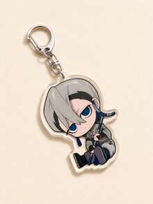 1/5pcs GACHIAKUTA Anime Character Acrylic Keychain, Zanka Nijiku/Rudo/Enjin/Riyo/Jabber Japanese Text Bag Charm, Cute Keychain Accessory - Style C - View 12