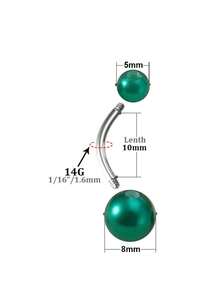 8pcs Minimalist Pearl Stainless Steel Belly Piercing Belly Rings Belly Studs Suitable For Daily Commute Summer Beach Party Wedding - Pearl - View 5