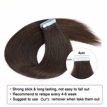 Lsybeauty 20pcs Straight Tape In 100% Remy Human Hair Extension For Salon  Multicolor  Color Dark Brown Color 2# 16-26 Inches Silk Straight Seamless Skin Weft Hair Extension Tape In Hair Tape Ins Hair Extentions - S2 - 查看 4