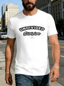 Men's T-Shirt With Graphic Print, Made Of Cotton, Autumn, 100% Cotton, Crew Neck, Comfortable Fit, Casual - White - View 1
