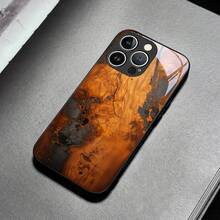 24h Shipping From DE – Coque téléphone : Motif d'art en bois de résine épissé, verre trempé noir – Élégante – Apple  11/12/13/14/15/16/17 Pro Max/Plus/SE/Air –  Galaxy S21/S22/S23/S24/S25 Ultra - 1 imagen principal - Ver 4
