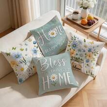 4pcs/1pc Butterfly Floral Pattern Pillow Covers Without Inserts, Single-Sided Printed Pillow Covers, Suitable For Living Room Bedroom Home Decor, All Season Pillow Covers - Multicolor - View 8