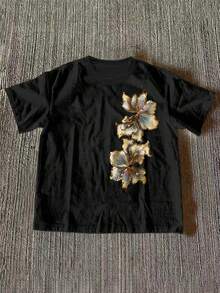 Camiseta Casual de Manga Corta con Cuello Redondo y Estampado de Letras y Oso de Dibujos Animados para Hombre, Marca Manfinity Dauomo - Multicolor 4 - Ver 1
