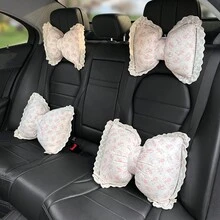 1PCS Lovely Design Car Headrest Pillow. Soft, Supportive, And Eye-Catching, Ideal For Making Your Drive More Comfortable. - 藍色花朵頭枕 - 查看 3