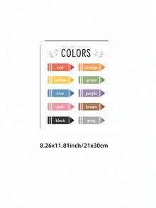 1pc Frameless Colorful Educational Poster, Printable Wall Art For Education, Colorful Charts, Children's Educational Wall Decor, Classroom Decoration, Home Teaching Print, Aesthetic Apartment, Back-To-School Season, Dorm Essentials - Crayon - View 12