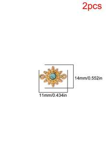 2pcs Stainless Steel Sun Pendant Findings 18K Gold Plated Fashion Turquoise Sun Charms For DIY Jewelry Making Accessories - Pendants - View 9