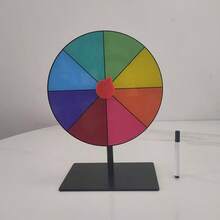 20 cm roterande prishjul med kraftig bas, 10 färgsidor, bordsspinner, roulettehjul för karneval, mässa, turspel, spelpresent, live stream-lotteri, undervisningsrekvisita, spelaktivitet, avtorkningsbar liten bordsroulette med tärning - Flerfärgad - Visa 5
