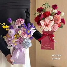 5pcs Flower Box Fresh Flower Bouquet Packaging Box Floral Arrangement Materials Fresh Flower Handbag Flower Basket Handheld Flower Box Wedding Holiday Party Gift Fresh Flower Packaging Box - Gift Box - View 6