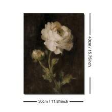 1 pieza Póster de lienzo enmarcado/sin enmarcar estilo vintage francés campestre, botánico floral melancólico, rústico, arte de pared de granja de flores de academia oscura, impresión de naturaleza muerta retro, pintura de pergamino para pasillo, entrada, sala de estar, decoración de hogar moderno - A - Ver 16
