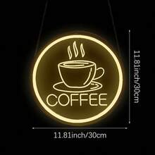 1個咖啡杯霓虹燈牌 - 暖黃色LED咖啡氛圍燈，USB供電牆面裝飾燈，適用於咖啡館、廚房和咖啡吧，吸睛的咖啡店招牌，適合商業與居家裝飾 - 多色光 - 查看 14