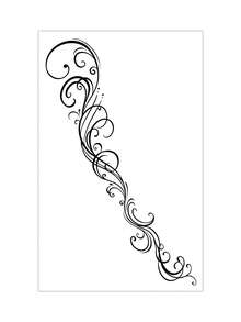 1 pieza Pegatina de tatuaje con patrón de enredadera y volutas simple y elegante, pegatina de tatuaje temporal, diseño de tatuaje realista, adecuado para viajes, festivales de música, juegos, regalos de graduación, dura de 3 a 5 días. - Negro - Ver 4