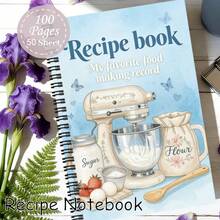 1pc Fun Blank Recipe Notebook, Can Record Recipes And Notes, Personal Recipe Organizer, Includes Dessert Baking Records And Cooking Learning Notes, Can DIY Own Healthy Recipe Plan Book, Baking Mixer Companion - F - View 1