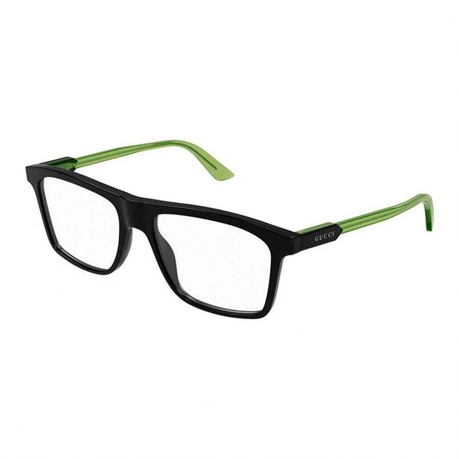 Gucci Eyeglasses Square Full Rim, Shiny Black/Green Frame And Clear Demo Lens Lens Gg1820O006 - 58-17-150 - View 1