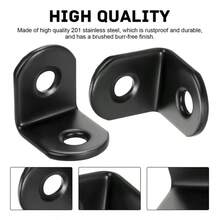 5/24/40pcs Black Stainless Steel L-Shaped Corner Bracket Set, 90 Degree Right Angle Bracket, Includes 10/48/80pcs Screws - A - View 7