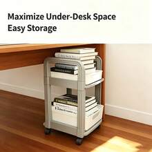 3-Tier Plastic Mobile Storage Cart With Handle, Multi-Functional Storage Trolley, Suitable For Office, Living Room, Kitchen, With Wheels For Easy Movement And Organization, Easy Assembly - Multicolor - View 6