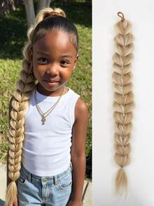 1PC Ponytail Synthetic Braided Hair 24inch Long Ponytail For Kids Girls Halloween Christmas - Multicolor - View 10