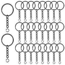 Kit de 56 piezas para hacer llaveros (28 llaveros y 28 argollas abiertas) para cordones de llavero, colgantes de bolso, manualidades DIY, joyería y elaboración de regalos. - Cadena de apertura - Ver 10