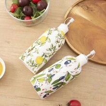 1/2pcs 14.5oz Rustic Ceramic Olive Oil Dispenser Bottle, Kitchen Olive Oil Container With Stainless Steel Spout, Ceramic Oil Bottle With Handle, Anti-Drip Cooking Oil Bottle - View 2
