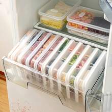 Two New Thickened Refrigerator Storage Boxes With Six Compartments, PP Material, Kitchen Organizing Style, Refrigerator Organizer, For Organizing Ingredients, Green Onions, Meat, And Various Seasonings - Multicolor - View 13