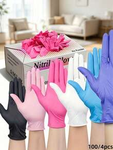 Powder-Free Disposable Nitrile Gloves, Size: S, M, L, XL, Durable Household Cleaning Gloves, Suitable For Kitchen, Bathroom, Cleaning, Food Handling, Tattoo, Beauty, Hair Dye, Pets, Beauty Salon, Cleaning Supplies, Small Household Appliances And More (Black, Dark Pink, Blue, White, Dark Purple, Light Pink, Light Green, Light Purple, Transparent) (No Packaging Box) 4/100/300Pcs - Multicolor - View 13