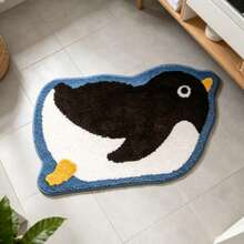 1pc Sliding Penguin Shaped Floor Mat, Decorative Rug, Bedroom Decor, Floor Mat, Carpet, Home Decor, Living Room Rug, Small Living Room Rug, Bedroom Rug, Living Room Home Decor, Outdoor Rug, Washable Carpet - Multicolor C - View 2