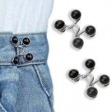 2/4/6/8Sets Nail-Free Metal Jeans Button Snaps Detachable Pants Clips Buttons Pins DIY Waist Tightener Clothing Buckles Sewing Tools - Multicolor - View 14