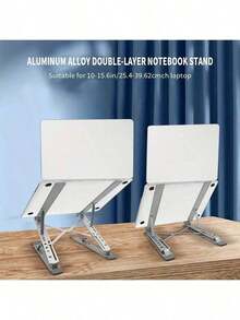Portable Laptop Stand Aluminum Foldable Stand For Macbook Foldable Computer PC Tablet Support Notebook Stand Table Laptop Holder - Silver - View 2